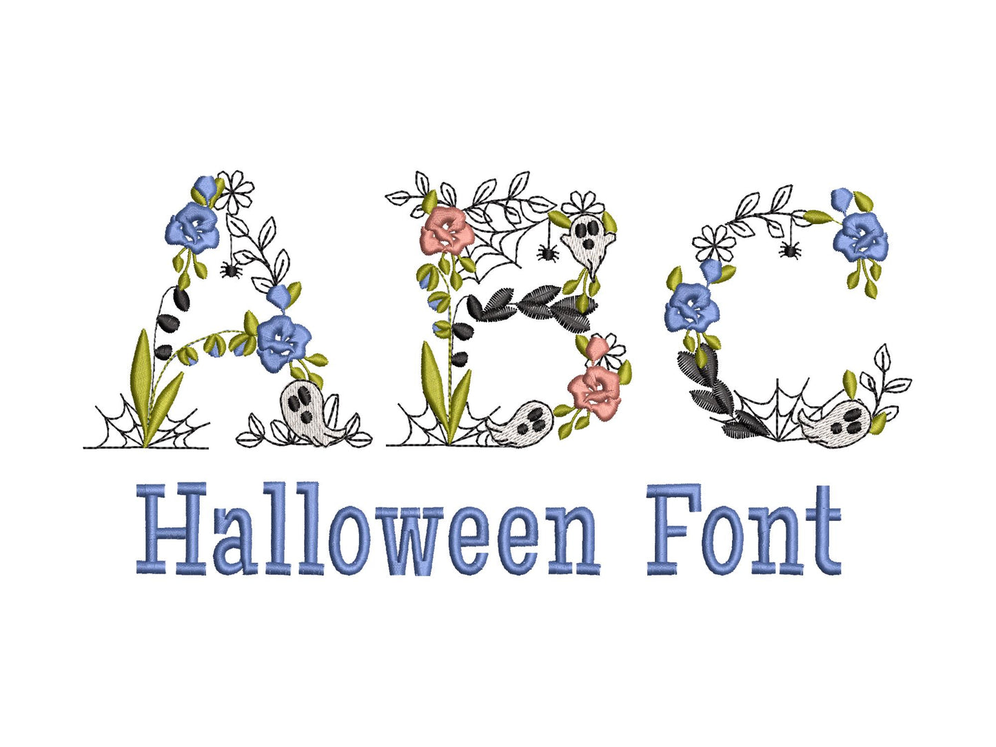 Halloween Spooky Floral Font