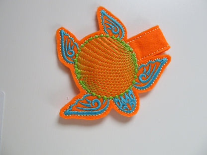 Turtle Snap Tab key fob, feltie, may use for circle monogram, mini