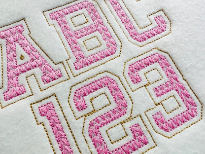 Knit Effect Varsity Collegiate Font