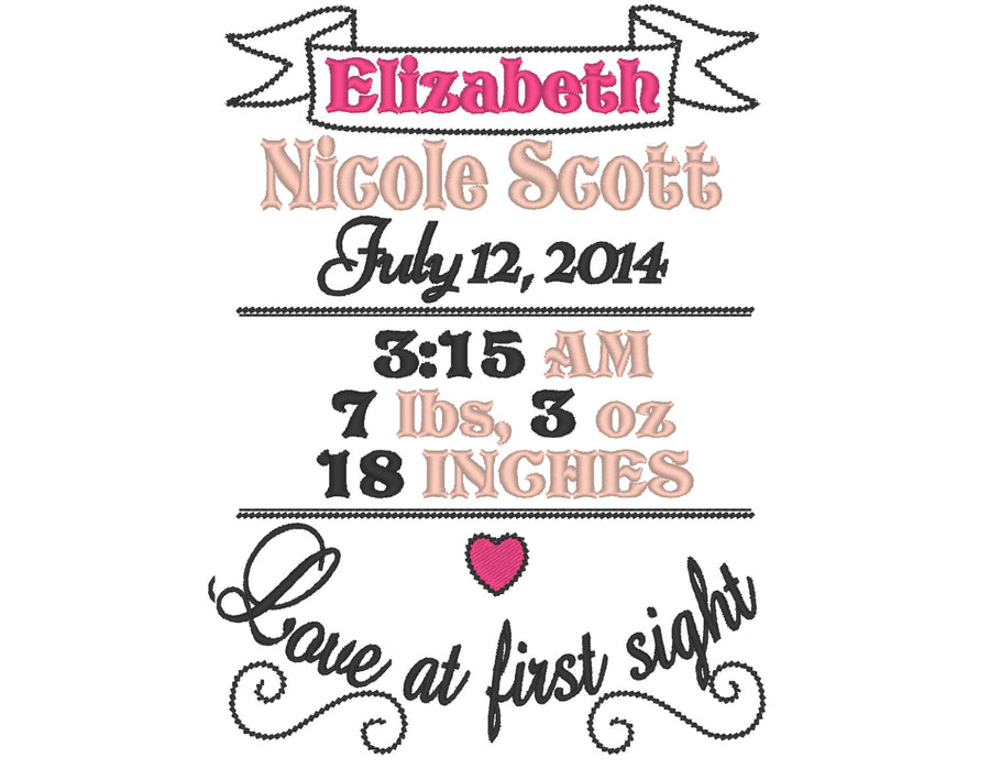 Baby Birth Announcement Template and Font