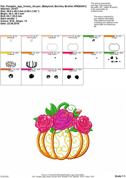 Fall Pumpkin with Shabby Chick Rose Crown