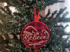 Tartan Plaid Gingham Christmas ornaments decoration Christmas tree 6