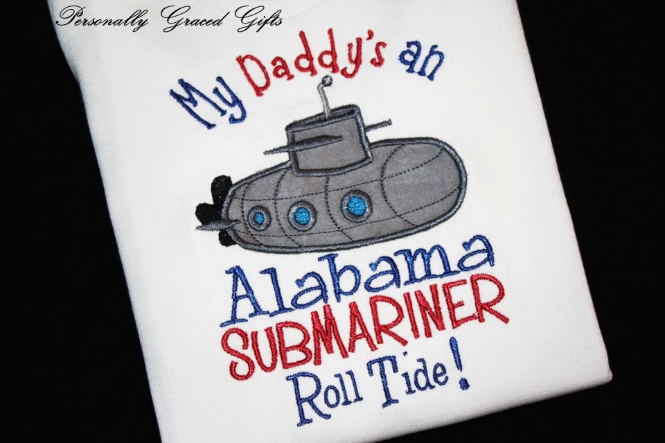 Submarine machine embroidery applique and filled design