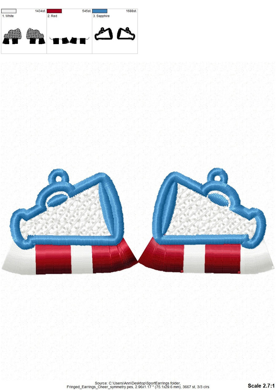 Cheer Fringed earrings Sport charm football pendant FSL freestanding