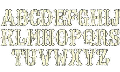 Patchwork Rag Edges Applique Font