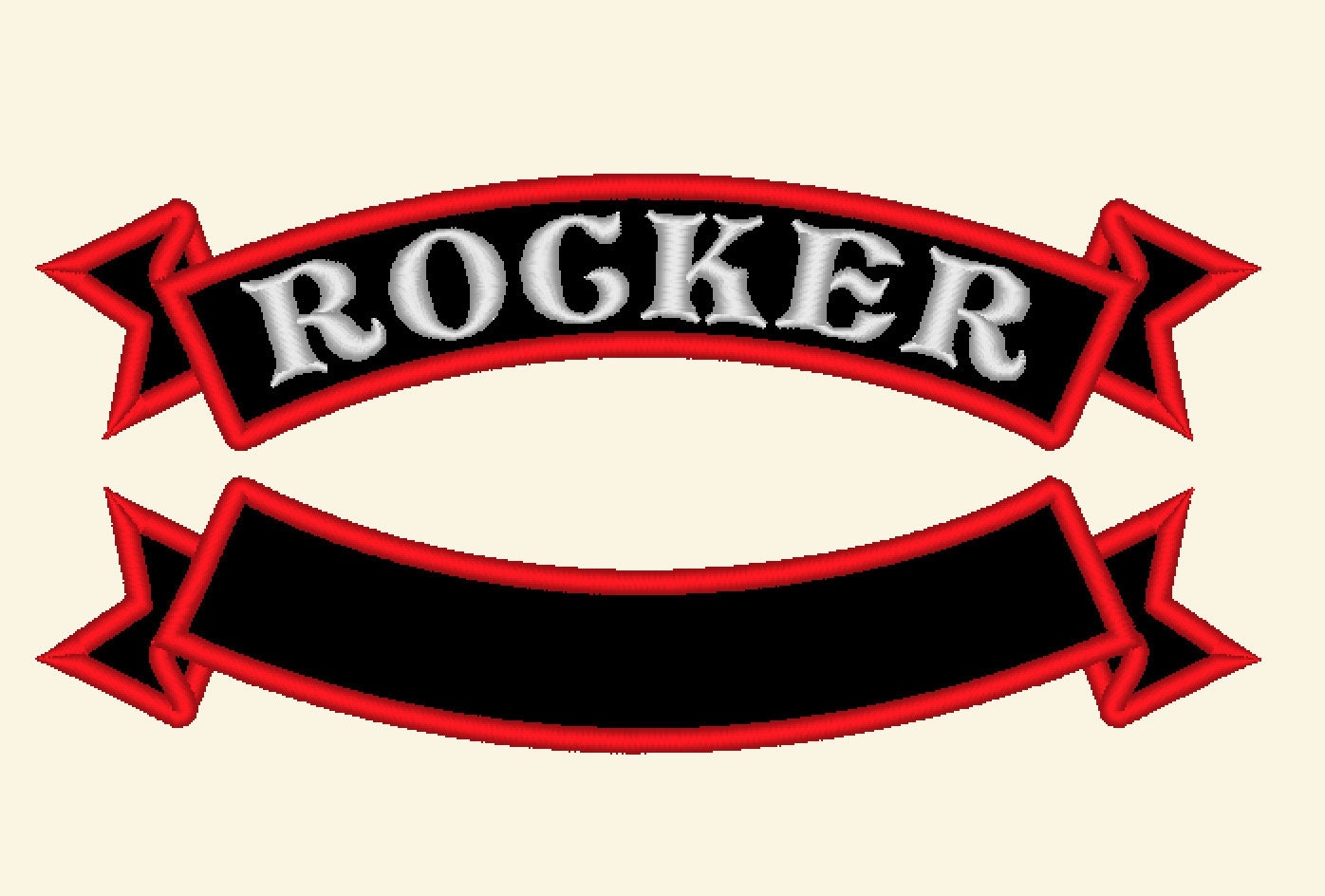Arc Shape Banner for Rocker Applique