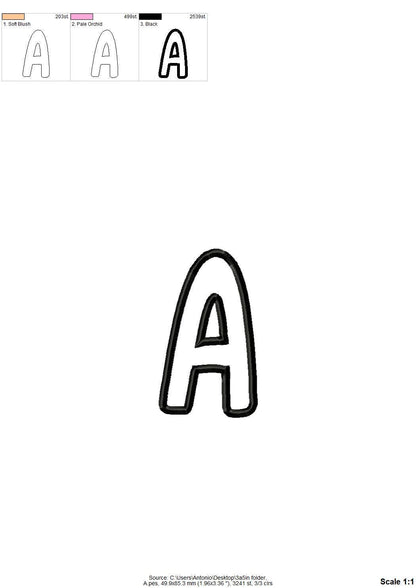 Kids Monogram Font Applique