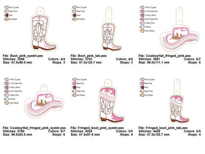 Pretty Cowgirl Cowboy Boots And Hat Keychain