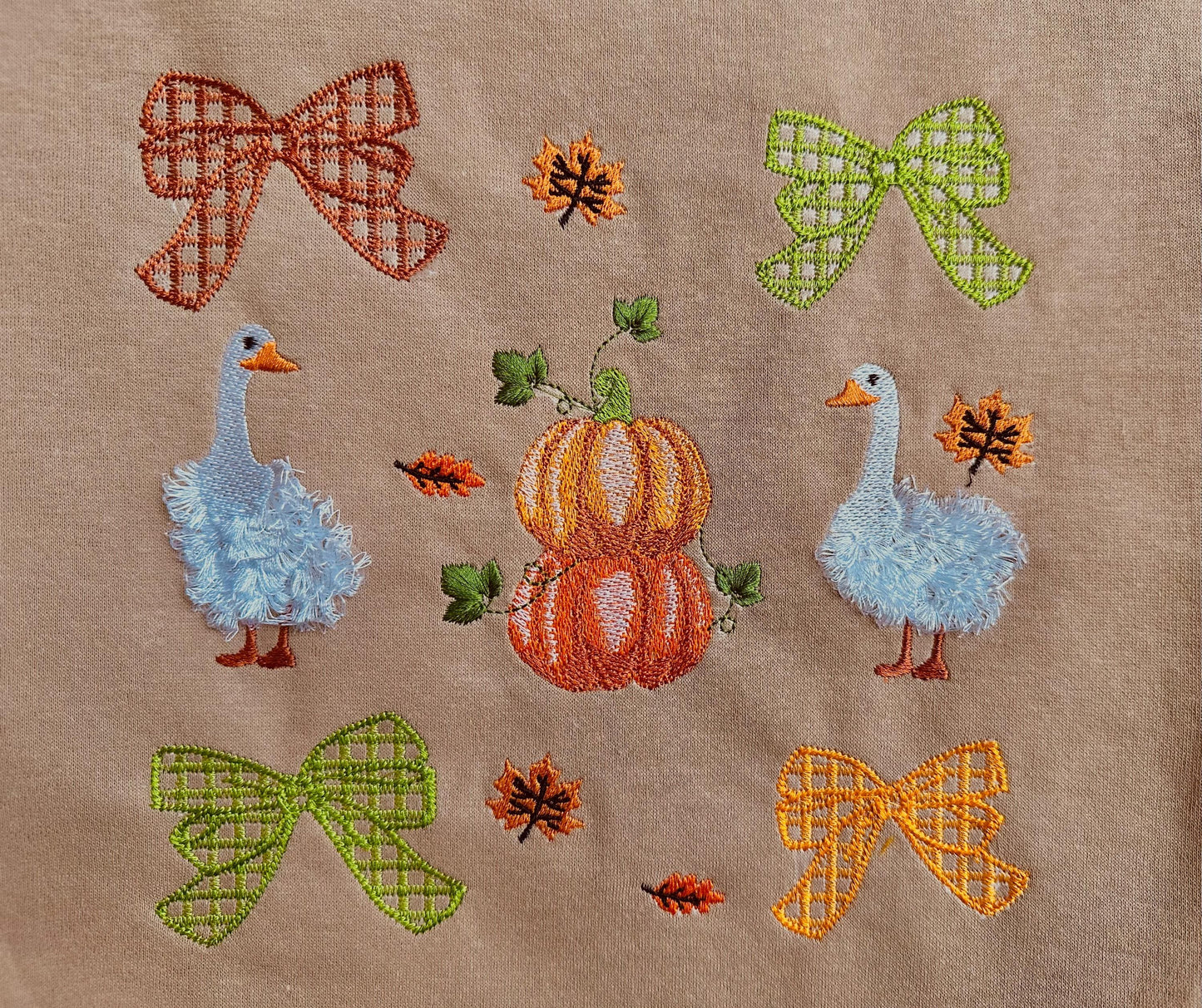 Thanksgiving Fall Pumpkin Goose SET of 5 designs Bows in a row Bow
