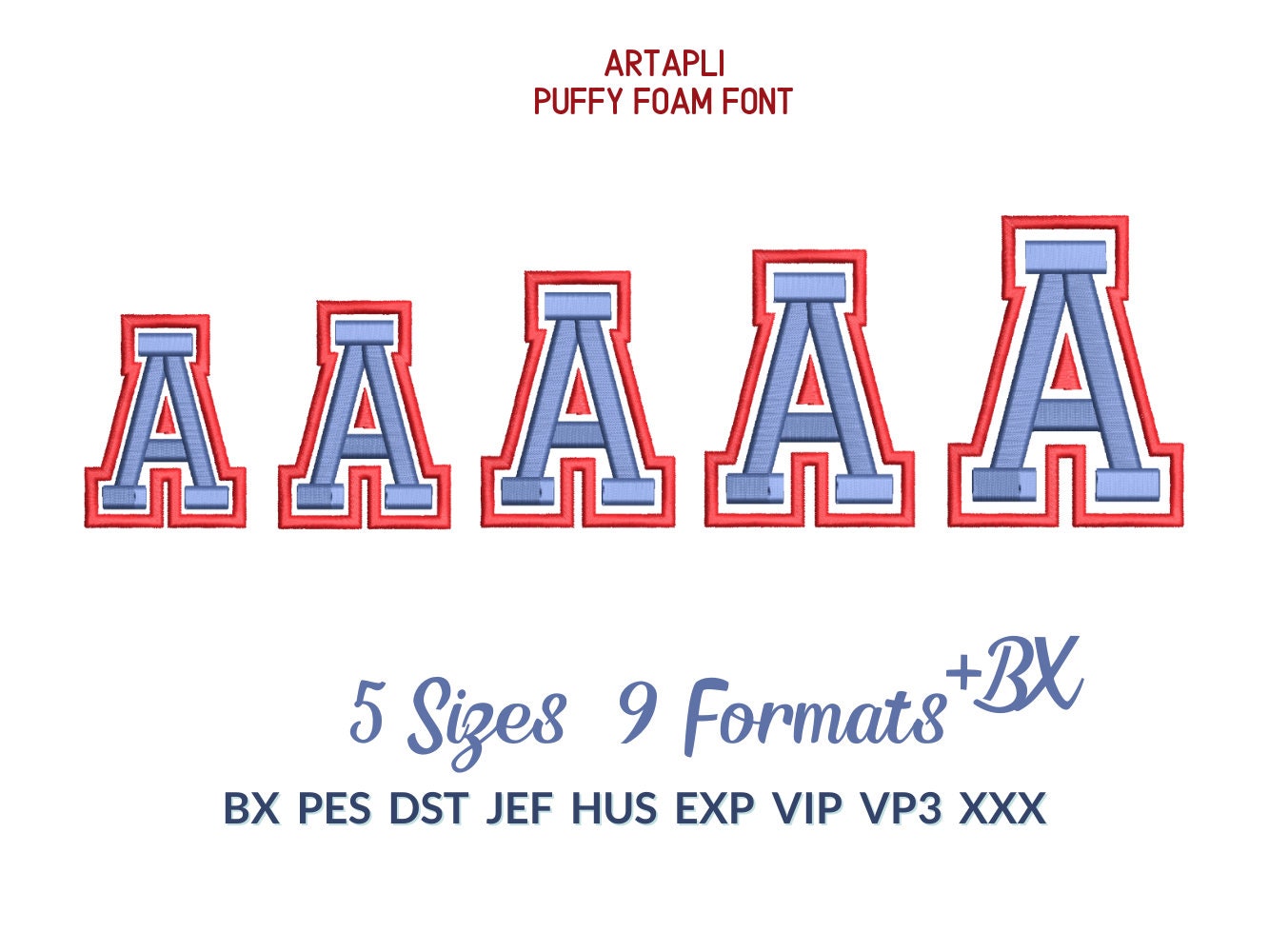 Puff Puffy Foam Sport Varsity Font Applique