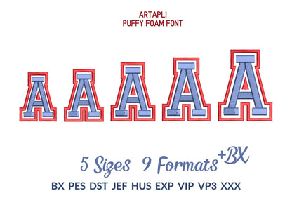 Puff Puffy Foam Sport Varsity Font Applique