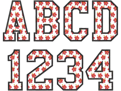 Flower Hibiscus Block Floral Font