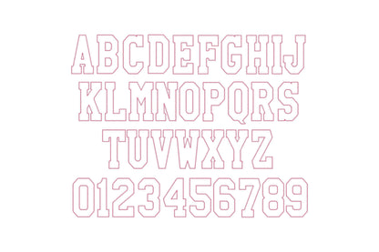 Varsity Font Applique Diamond Stitch Outline