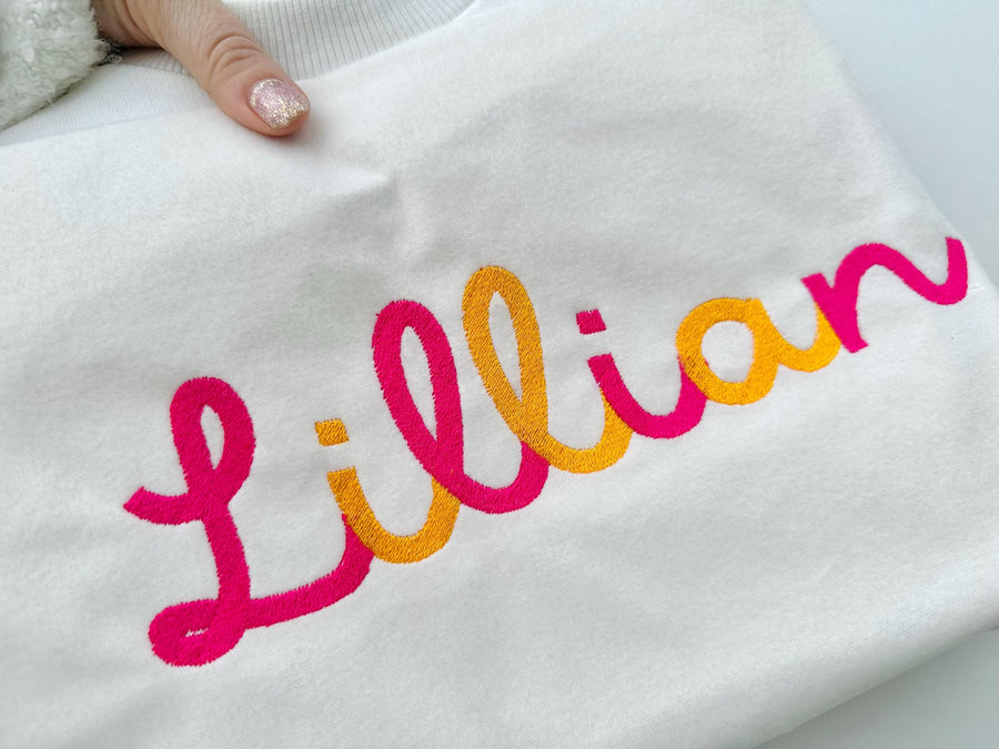 Fill Stitch Handwritten Script Font Lillian