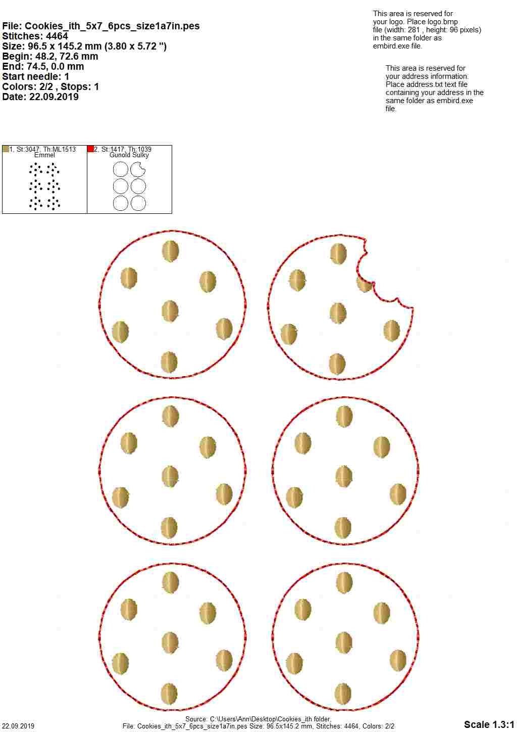 Cookie and Bitten Cookie Feltie ITH