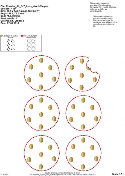 Cookie and Bitten Cookie Feltie ITH