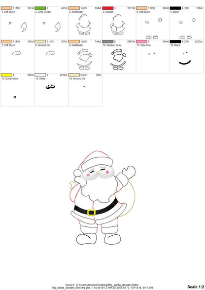 Big Merry Christmas Santa Applique