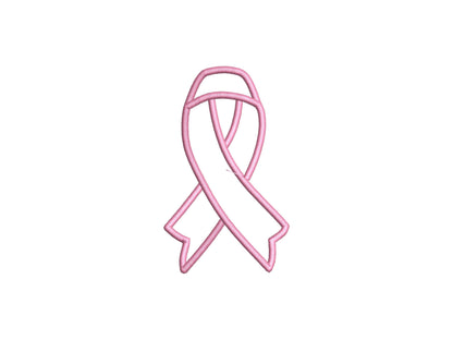 Cancer Ribbon Side Bow Applique