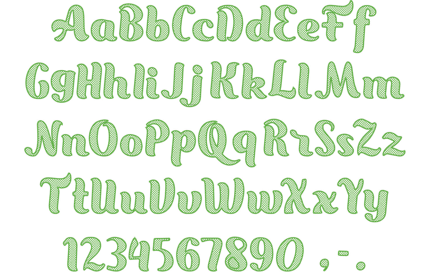 Puffy Bean Stitch Outline Handwritten Font