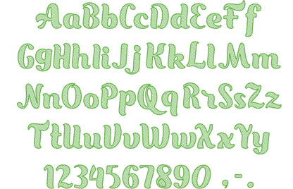 Puffy Bean Stitch Outline Handwritten Font