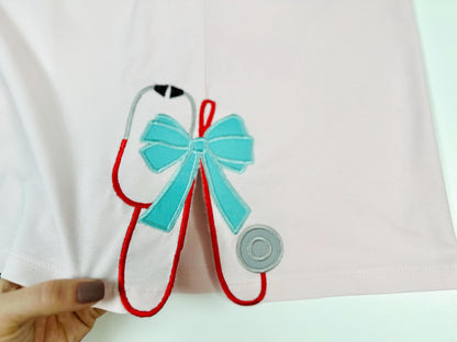Therapist Medic Stethoscope with Bow Applique