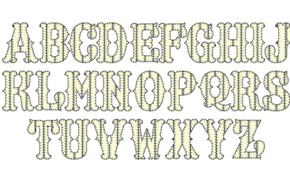 Patchwork Rag Edges Applique Font
