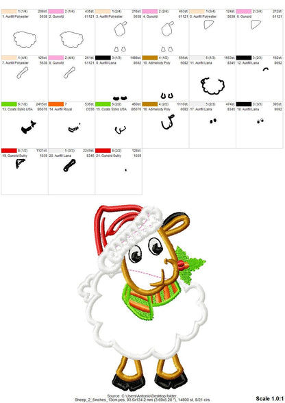 Christmas Sweet Sheep Applique