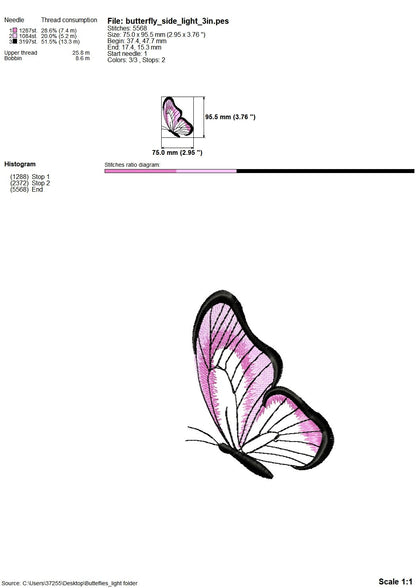 Realistic Small Butterfly Set of 4