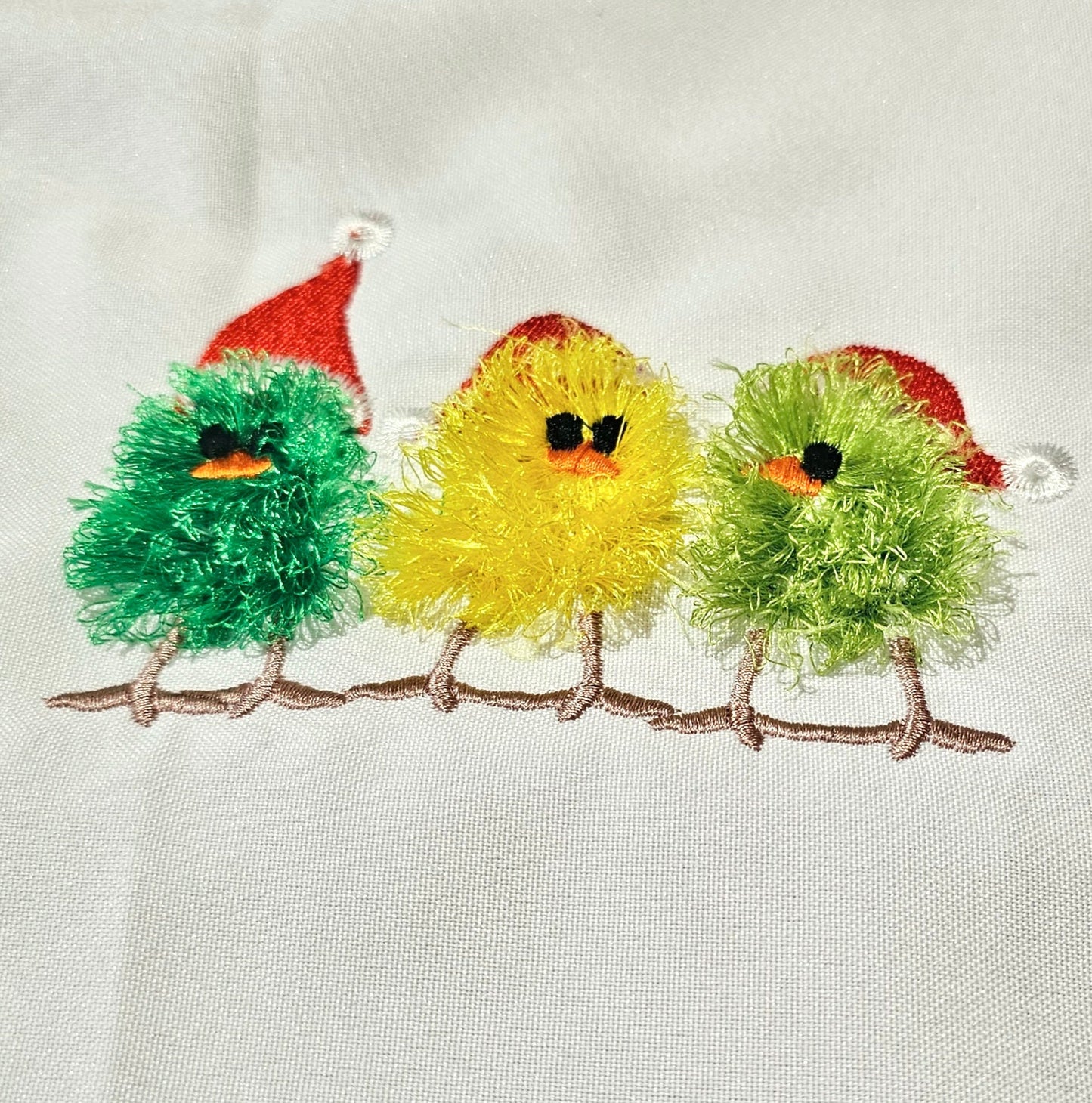 Fringed Christmas Chick Trio