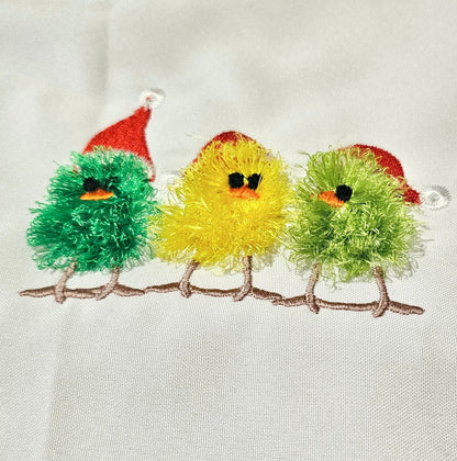 Fringed Christmas Chick Trio