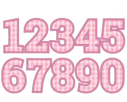 Bold Block Wide Satin Outline Classic Numbers