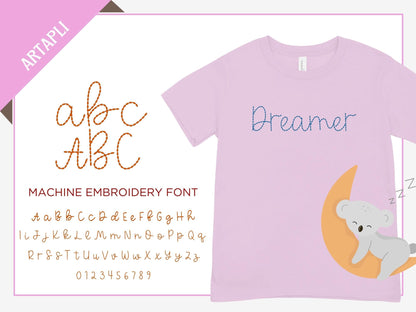 Sweetcake Script Font Hand Stitch Effect