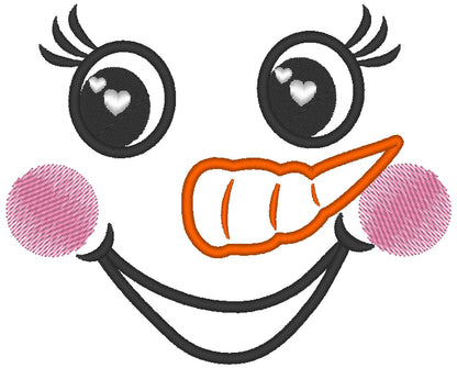 Snowman Doll Face with Carrot Nose