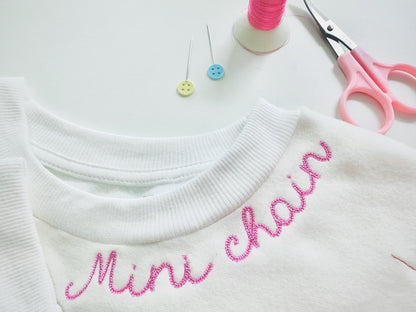 Tiny Chain FONT machine embroidery designs in mini sizes 0.6 up to 2