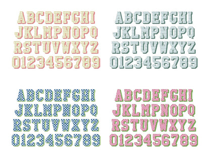 Patterned Font Set of 4