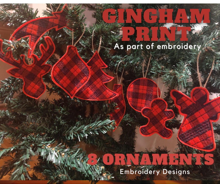 Tartan Plaid Christmas Tree Ornaments ITH