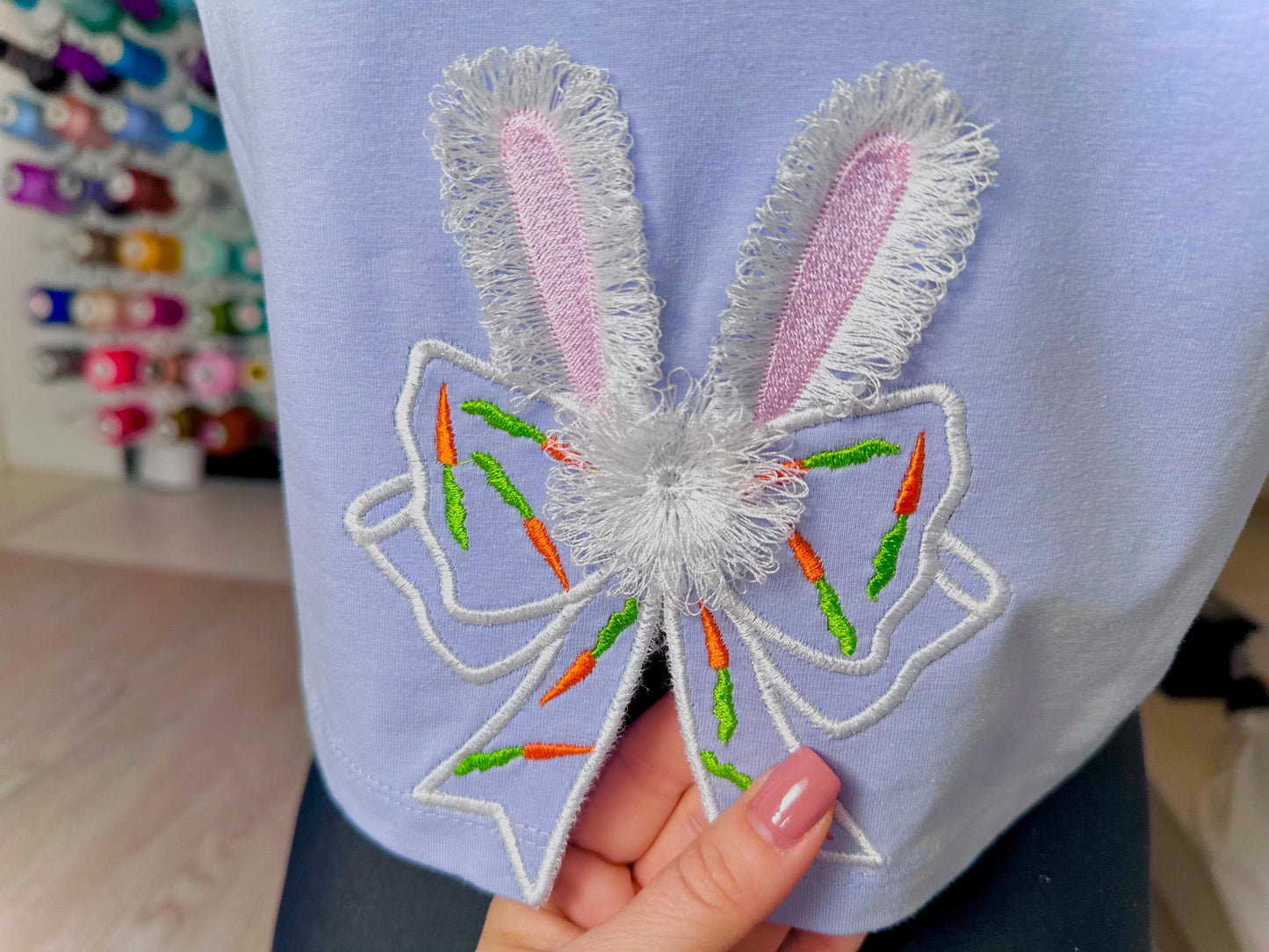 Fringed Easter Bunny and Bow