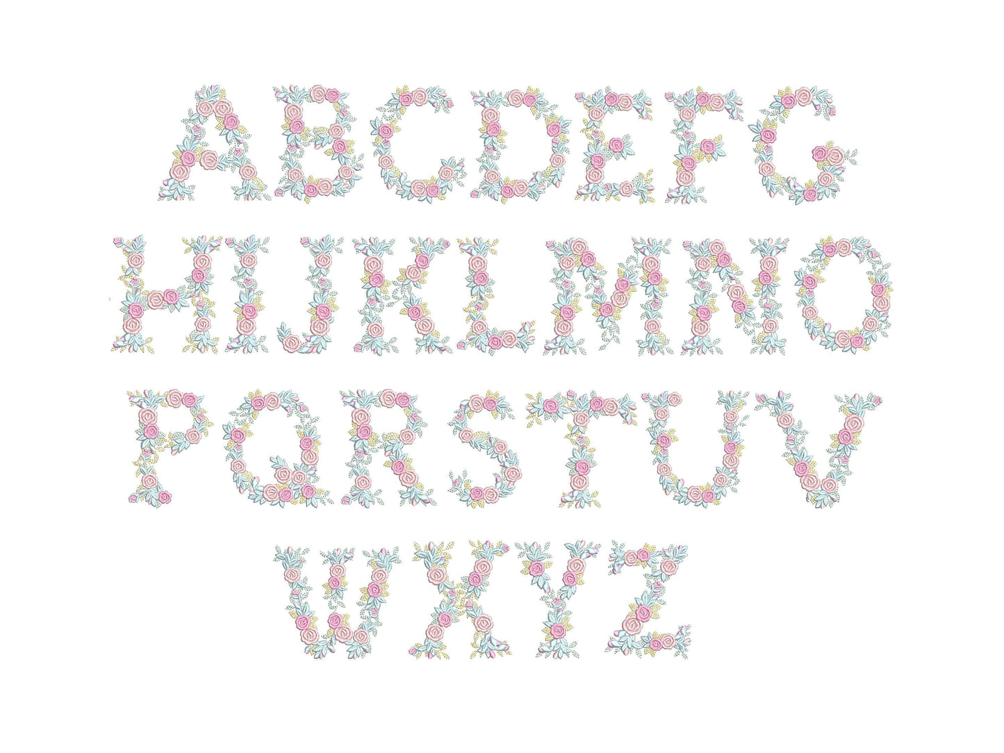 Delicate Roses Floral Font