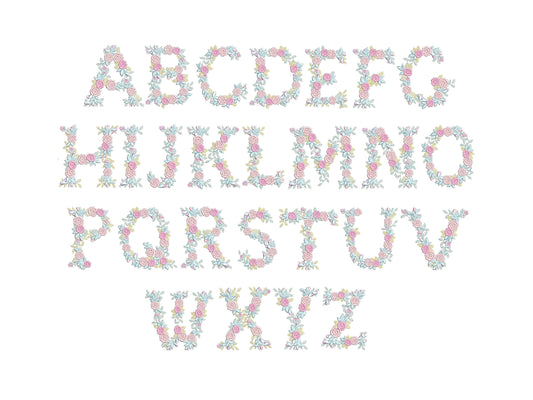 Delicate Roses Floral Font