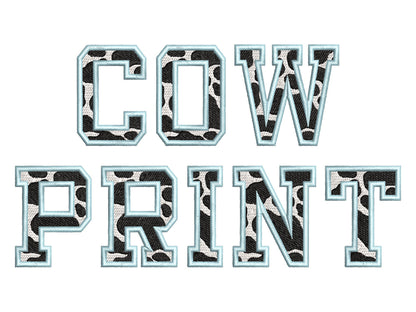 Cow Spots Patterned Fill Stitch Block Font