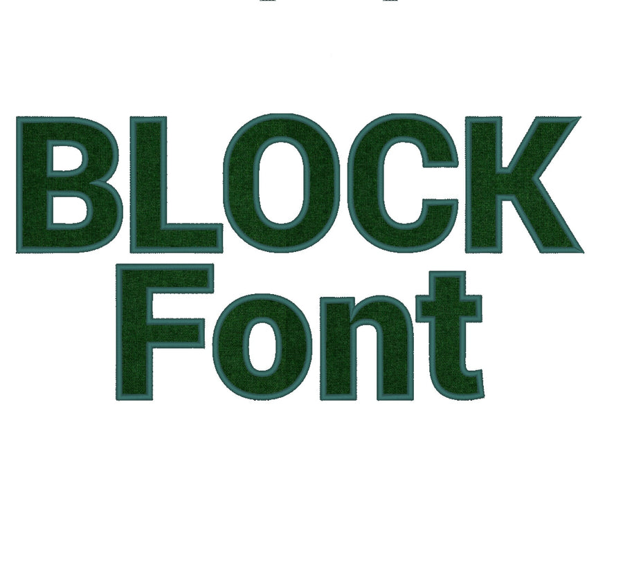 Satin Stitch Outline Block Font Applique