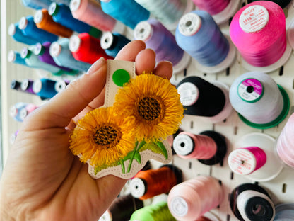 Sunflower Key Fob Snap Tab And Eyelet