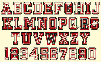 Double Applique Athletic Sport Font