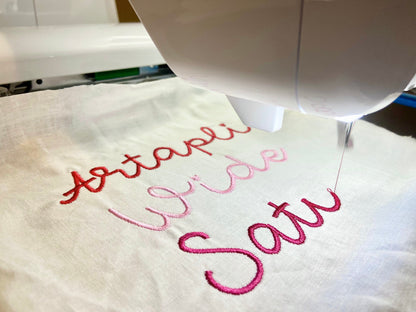 Satin Stitch Line Font