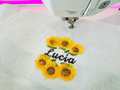 Split Sunflower Flower and mini Font SET Fringed Fluffy Fringe machine