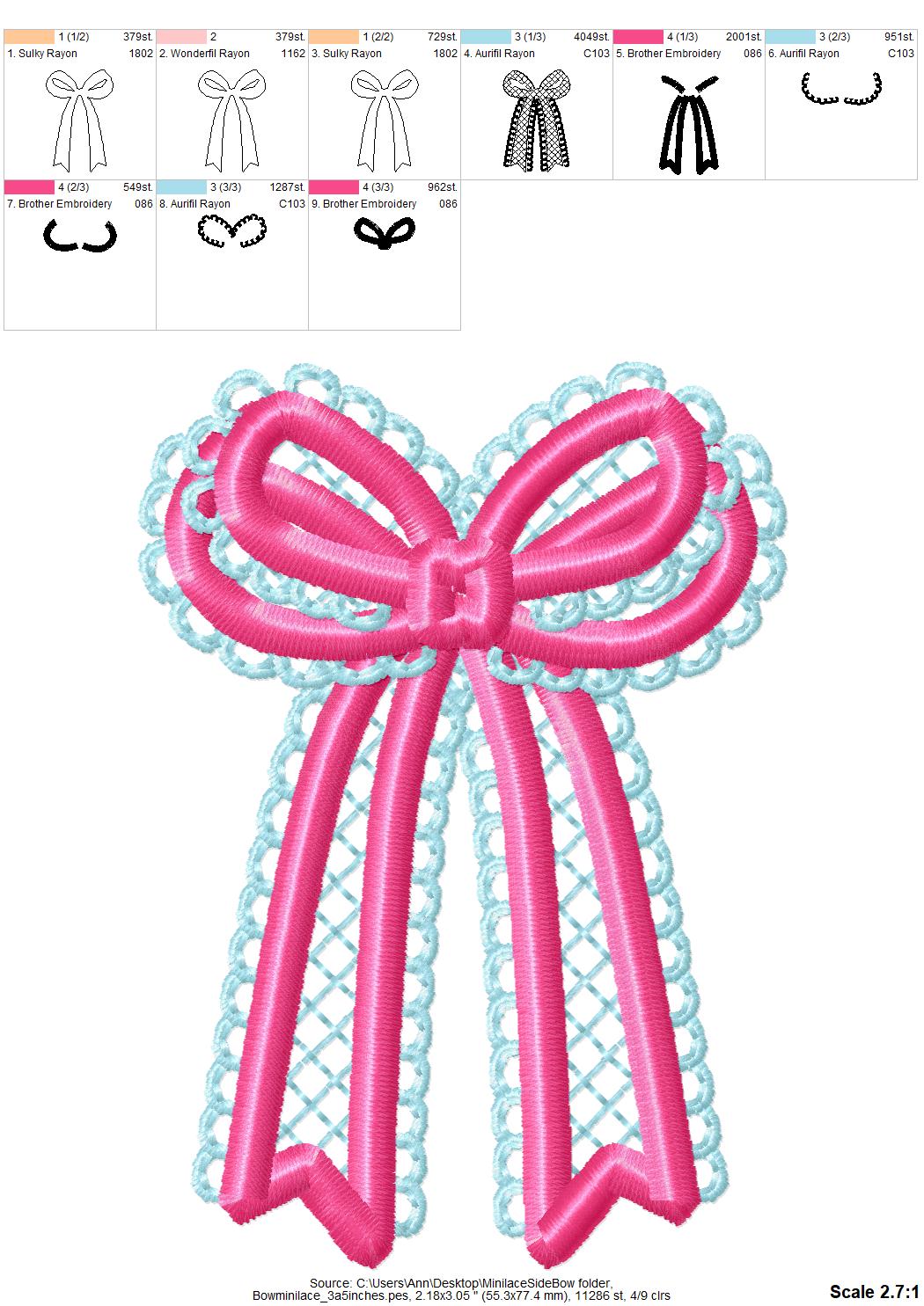 Mini Lace Bow Applique