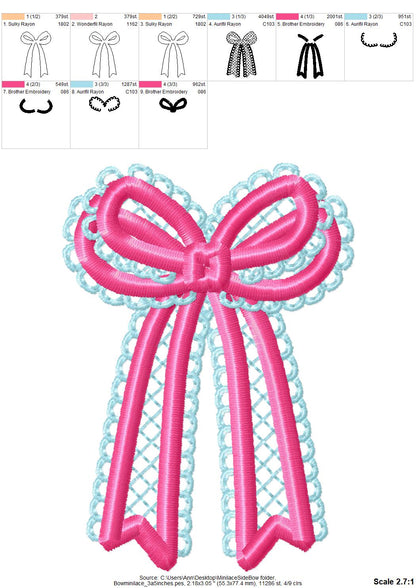 Mini Lace Bow Applique