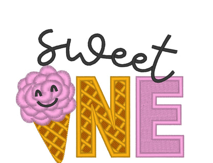 Sweet One written Birthday Number fringed Chenille fur Fluffy ice-cream