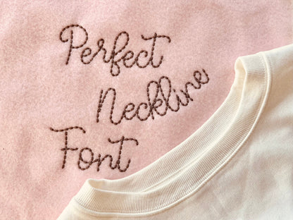 Quick Light Chain Stitch Script Neckline Font