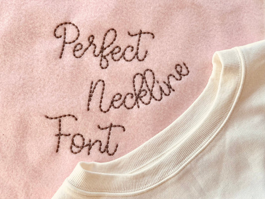 Quick Light Chain Stitch Script Neckline Font